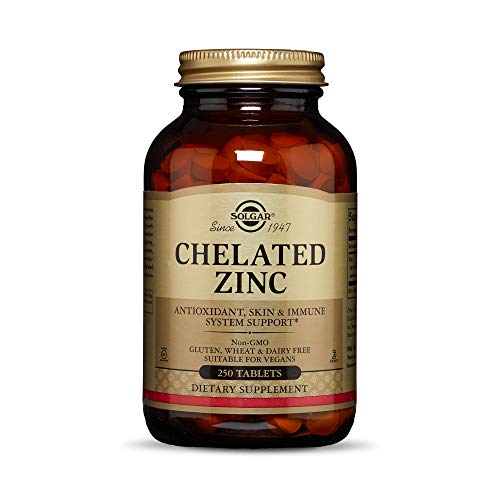 Solgar Chelated Zinc, 250 Tablets - Zinc for Healthy Skin - Supports Cell