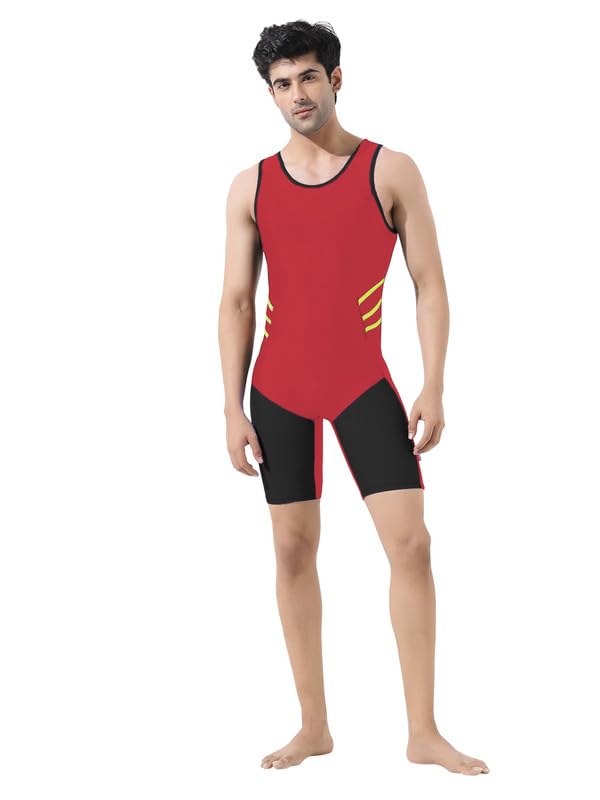 LYCOTMen's Wrestling Cut Sleeves Pattern Wrestling Suit For Men, Wrestling Singlet With Nylon Elastane Fabric GRL 02