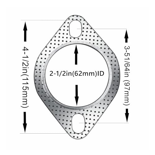 Image of Strongthium 2Pcs 2.5 inch Exhaust Gasket 2 Bolt for 2.5 Inch Muffler Flange Manifold 120-06310-0002 High Temperature w / 4Pcs Exhaust Bolts Repair kit for Cars Trucks (Pack of 2)