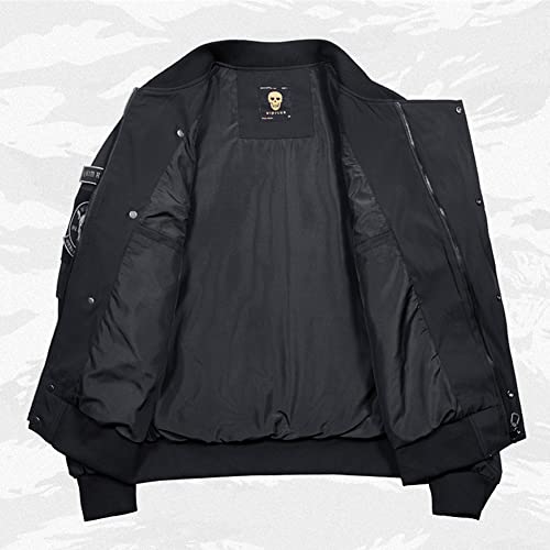 Reaper Embroidered Bomber Jacket Men Streetwear Black Cargo Jackets Coats Baseball Jacket3