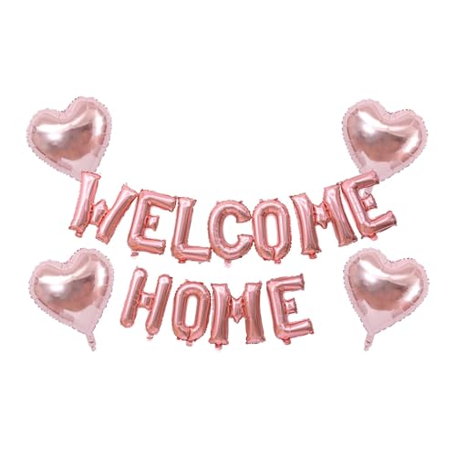 Image of Welcome Home Balloon Aluminum Film Party Decorations Welcome Party Supplies (Rose Gold welcome home)