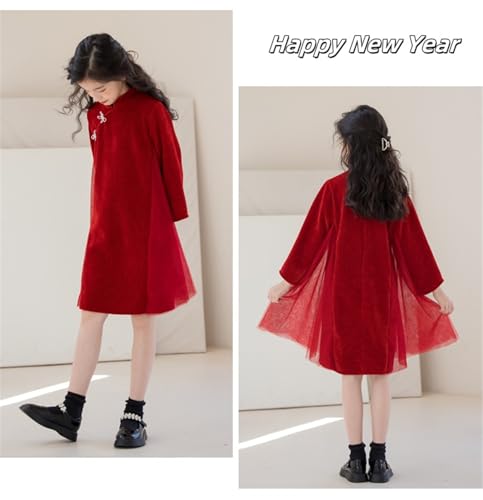 Mud Kingdom Girls Chinese Style Dresses Qipao Dress Traditional Tulle Dress3