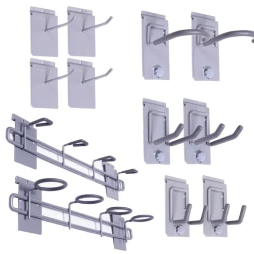 Crownwall Slat Wall Accessories Heavy Duty Steel Locking Hook Kit Slatwall Panels, Easy Storage And Organization For Sports Gear And Equipment (12-Piece) #TOP10