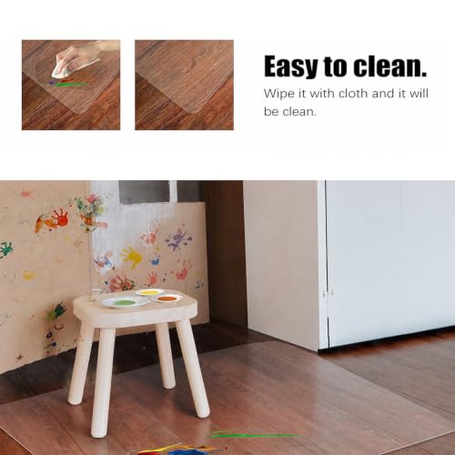 Image of Kuyal Clear Chair mat for Hardwood Floor 36 x 55 inches Transparent Floor Mats Wood /Tile Protection Mat for Office & Home (36 inch X 55 inch Rectangle)