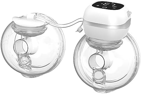 Breast Pumps Electrical Wearable, Electric Hands Free Breast Pump Portable, Single Motor Dual Pump, 3 Modes & 12 Levels w/LED Display, Low Noise Painless Wireless Breasts Milk Pump w/ 21mm Flanges