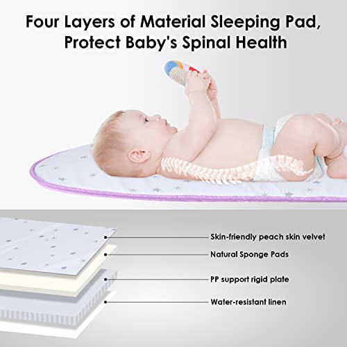 Aimsaims Travel Bassinet Portable Bassinets For Baby, Baby Travel Bassinet Foldable Baby Bassinet Small Travel Crib For Newborns Infants-Lightweight Washable Easy To Fold Purple #TOP1