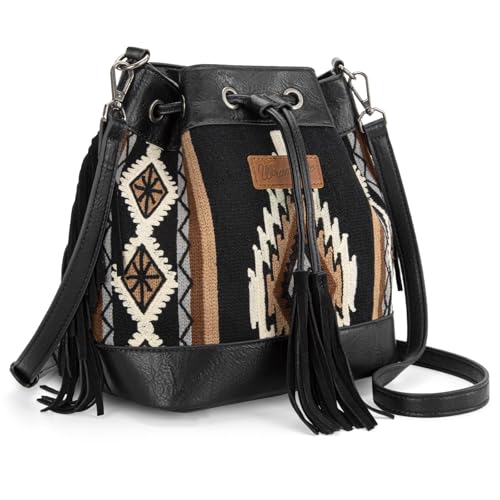 Image of Wrangler Hobo Bags for Women Designer Aztec Bucket Purses Western Tapestry Shoulder Handbags