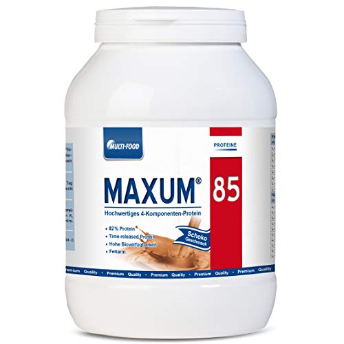 Hochwertiges Mehrkomponenten Protein Pulver - Maxum 85 - Eiweiss Protein Pulver für Muskelaufbau und Regeneration - Ideal für deinen Protein Shake - Perfektes Eiweißpulver (Schoko, 750 g Dose)