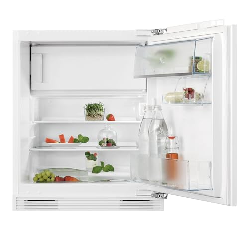 AEG OSF6I82EF Frigorífico Mini, 81.9 cm, 94 L de Capacidad, Almacenamiento Cómodo y sin Esfuerzo, Compartimento Congelador, Controles Táctiles, 1 Puerta a Derecha y Reversibles, Blanco, Clase E