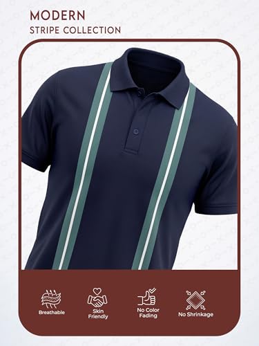 Image of fanideaz Branded Mens Half Sleeve Cotton Striped Polo T-Shirt for Mens || Polo Tshirt for Men || Branded Tshirt for Men