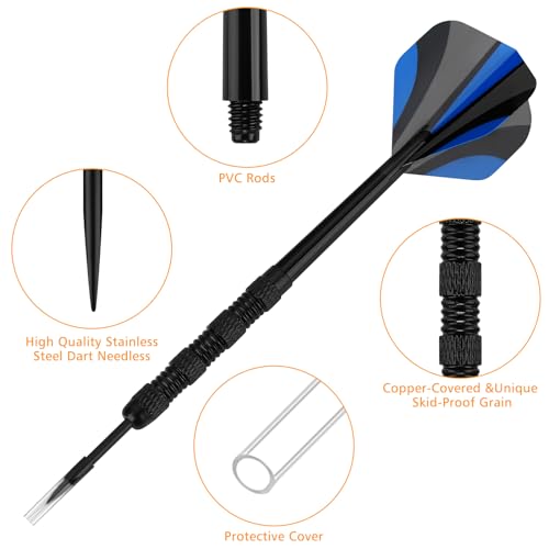 image for Accmor Metal Tip Darts, Steel Tip Darts, Professional Metal Darts, Dar
