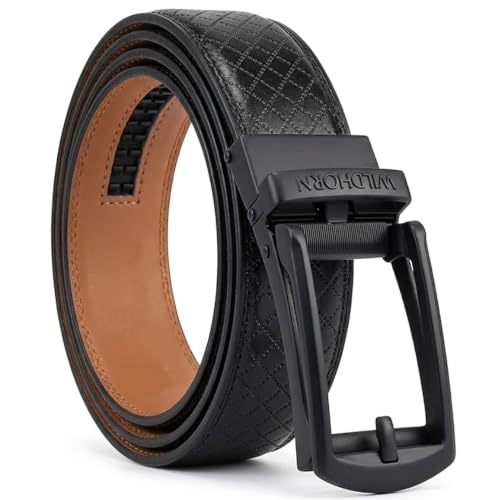 Image of WildHorn Men's Genuine Leather Belt for Men| Premium Auto-Lock Buckle | Adjustable up to 48 inch | Formal & Casual Wear | Micro-Adjust Fit | Stylish Gift Box Included