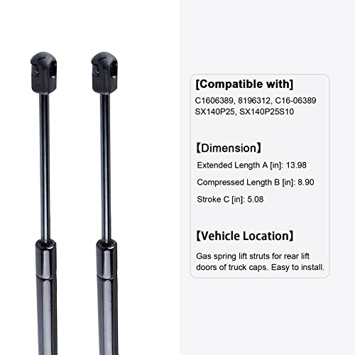 C1606389 14 Inch Gas Struts, 107N/24Lbs Gas Shocks