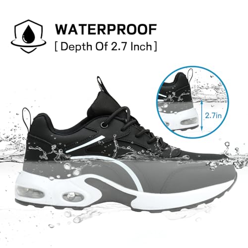 Women's Waterproof Steel Toe Work Safety Shoes, Non-Slip, Puncture-Proof, Comfortable, Lightweight, Fashion Footwear, Construction, Industrial Shoes2