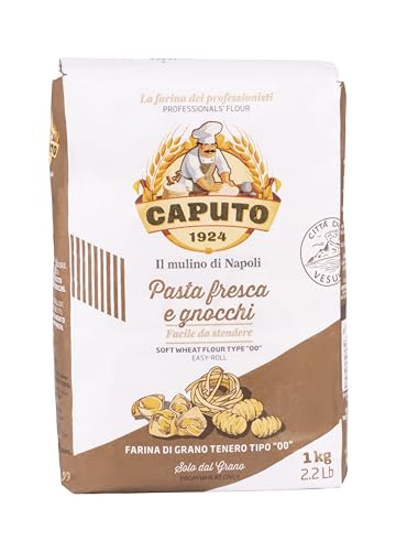 00 Antimo Caputo Pasta & Gnocchi Flour 2.2 Lb Bag- Italian Double Zero Grain Type - Extracted Wheat Blend - All Natural for Pasta Fresca Dough (2.2LB Bag)