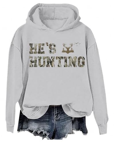 He's Hunting Pullover Hoodie & Sweatshirt, Hunting Season Long Sleeve Shirt For Women Men