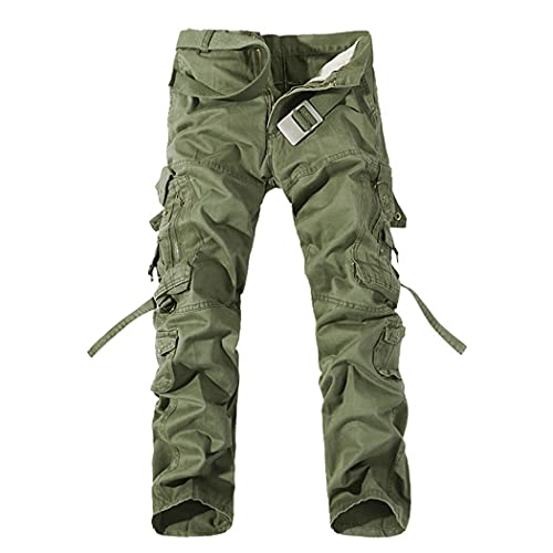 Pantalon tactique homme en coton vert vêtement cargo militaire taille 28