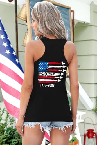 Image of Ithalt Womens American Flag Shirts 4th of July Outfits USA T-Shirt Patriotic Tank Shirt Fourth of July Sleeveless Tops