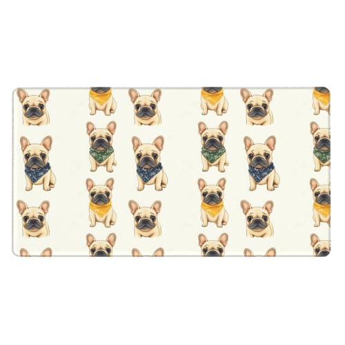 Grand tapis de souris de jeu carlin pour bureau d'ordinateur portable