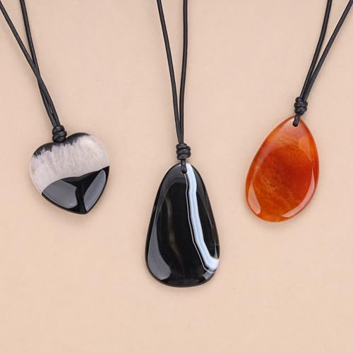 COAI Genuine Leather Necklace for Women, Big Teardrop Heart Pendant Crystal Necklace for Women4