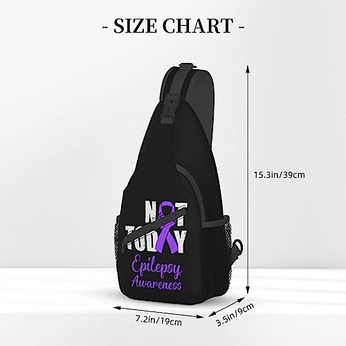 SEAEAGLE Not Today Epilepsy Awareness Ribbon Sling Backpack Travel Crossbody Casual Chest Shoulder Bag Fashion Fanny Pack3