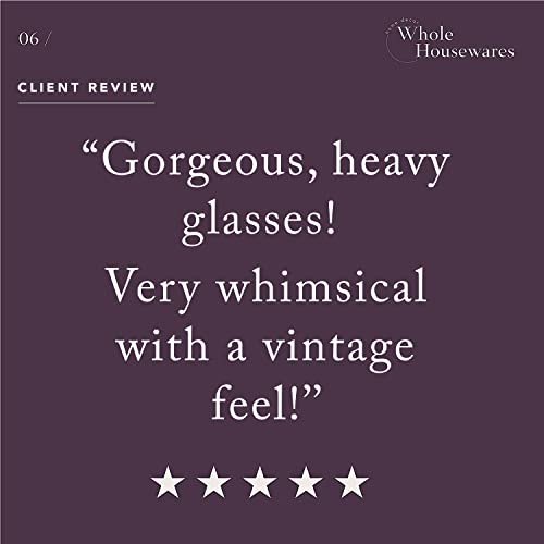 Whole Housewares | Colored Glass Drinkware Set | Vintage Drinking Cups | 9.5 Ounce Water Glasses | Set Of 6 | For Wedding Or Parties | Cobalt Blue Diamond Pattern (Vintage Drinking Cups) #TOP5