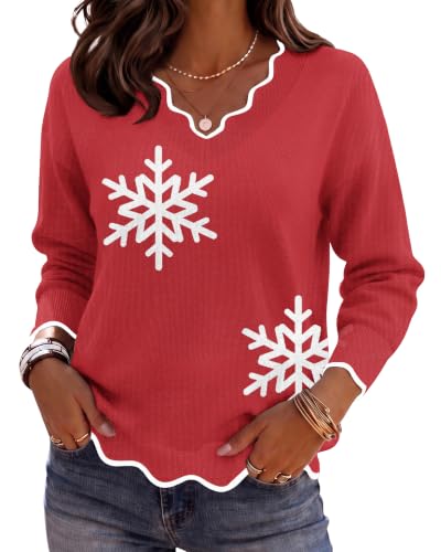 Image of Zeagoo Women's 2026 Fall V Neck Sweater Long Sleeve Lightweight Knit Tops