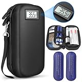 loevcc Insulin Cooler Travel Case with Thermometer Temperature Display TSA Approved Medication Diabetic Cooler with 2 Reusable Ice Packs for Diabetes Supplies Refrigerated Medicine Travel Organizer