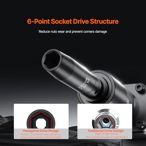 Image of VEVOR Impact Socket Set 3 /8 inch Drive, 90 PCS, CR-MO, SAE 1 /4 inch-3 /4 inch Metric 6-19mm, with Shallow & Deep Sockets, Swivel & E-Torx & Bit socket Sockets, Extension Bars, Adapters, Universal Joint