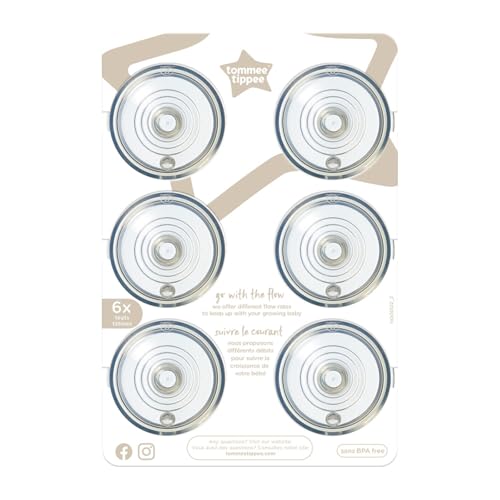 Image of Tommee Tippee Natural Start Bottle Nipples, Medium Flow, 3m+ | Pack of 6, Breast-Like for a Natural Latch, Anti-Colic Valve, Soft Silicone, BPA Free