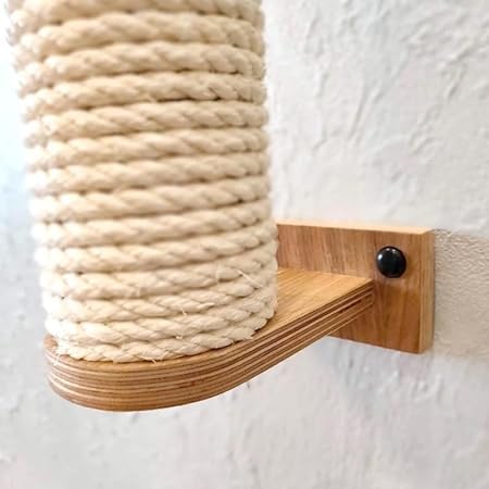 ANAIZA Wall-Mounted Cat Furniture Set – Wooden Cat Climbing Shelves, Hammock Bridge, Perch, Scratcher & Feeder – Interactive Wall Playground for Indoor Cats (Scratching Post) 2