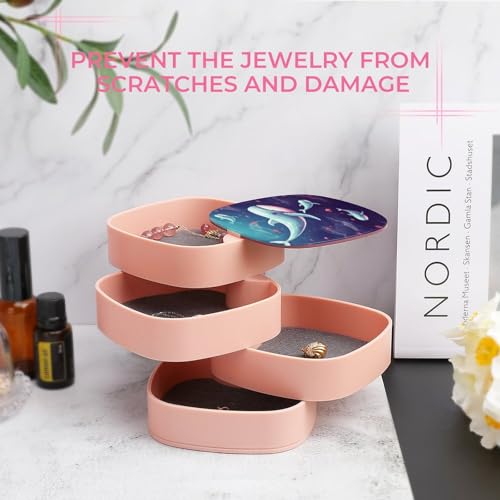 Boîte à bijoux pour collier rotative et imprimée baleine pour coiffeuse
