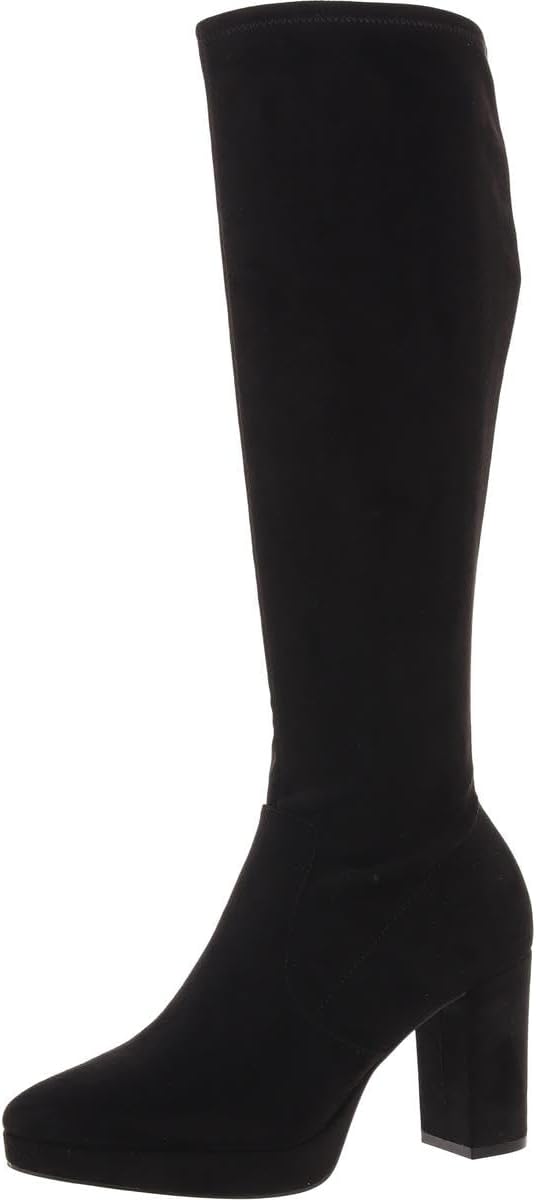 Anne Klein Womens AKJOURNEY Zipper Knee-High Boots 8.5 Black Suede