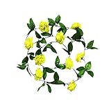 WUBZSHI Trockenblumen 245cm Rose Künstliche Blumen Weihnachtsgirlande for Hochzeit Home Raum Dekoration Frühling Herbst Garten Bogen DIY Gefälschte Pflanze (Color : Yellow)