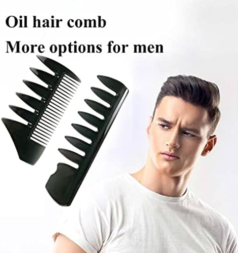 3 Pieces Men Styling Comb, Black Pompadour Comb Mens Comb Wide Tooth Comb Streaker Comb Afro Hair Barber Comb for Wet Curly Thick Oil Hair