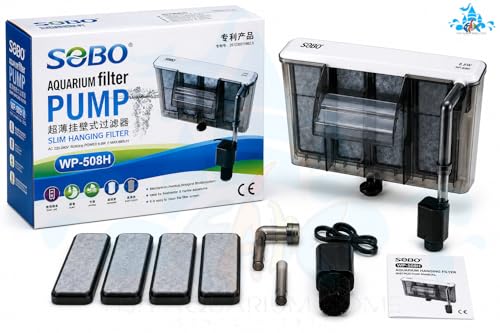 Image of FAH WP-508H Slim Hang on Filter XXL Sobo Power 6.8W Max Flow: 680L /H 2.5Ft to 3.5Ft Aquarium with Adjustable Flow 4 Chambers Silent Filter