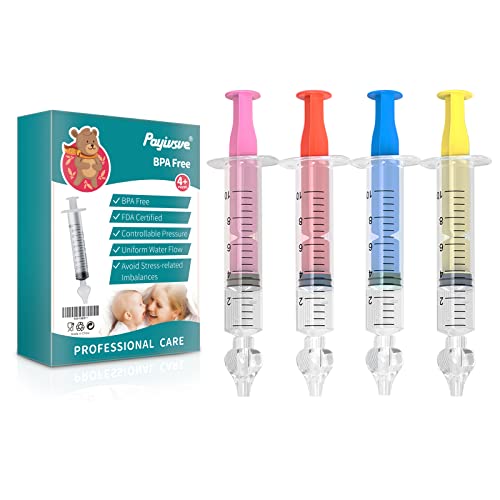 4 Stück bunte Nasendusche, wiederverwendbare Nasendusche für Neugeborene mit weicher Silikonspitze, 10 ml Nasendusche, langlebig und sicher Nasendusche für Baby Cover
