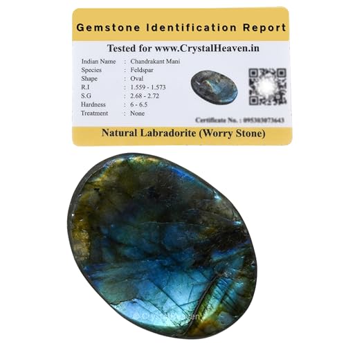Image of Certified Labradorite Crystal Thumb Worry Pebbles Stones for Stress Relief