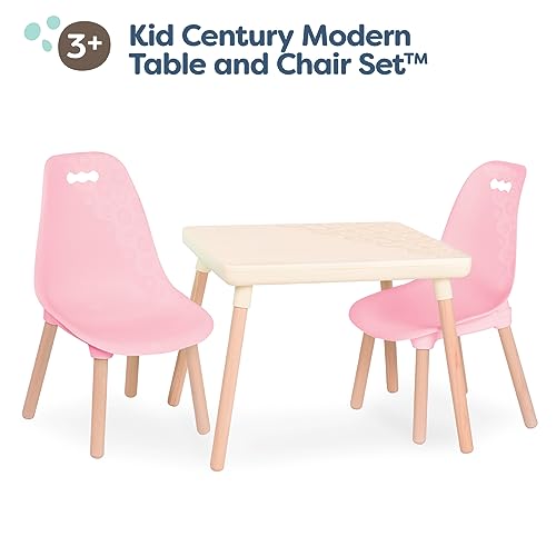 B-toys-B-spaces-Table-and-Chair-Set-Furniture-For-Toddlers-1-Craft-Table-2-Chairs-Natural-Wooden-Legs-Pink-Ivory-3-years B toys B spaces Table and Chair Set Furniture For Toddlers 1 Craft Table 2 Chairs Natural Wooden Legs Pink Ivory 3 years