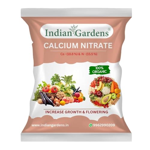Image of Indian Gardens - Premium Calcium Fertilizer for Plants | 100% Water-Soluble Formula for All Plants | Prevents Blossom End Rot & Tip Burn | Improves Fruit & Vegetable Quality (200 Grams)