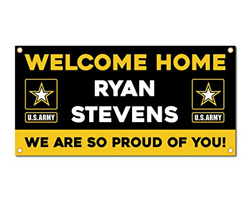 Milweb1 - Welcome Home U.S. Army/United States Military Customizable - Vinyl Banner, Sign, Print, Poster (3'x6')