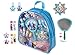 Produktbild Frozen II Rucksack-Schminktasche mit Kinderschminke für Augen, Lippen und Nägel: große Lidschattenpalette, Lippenstifte, Nagellack, Schmuck, Spiegel