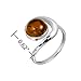 WithLoveSilver de plata de ley 925 espiral diseño Natural redondo anillo de ámbar Imagen de WithLoveSilver de plata de ley 925 espiral diseño Natural redondo anillo de ámbar