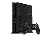 3D Carbon Fiber Black - Air Release Vinyl Decal Mod Skin Kit by System Skins - Compatible with Playstation 4 Console (PS4)