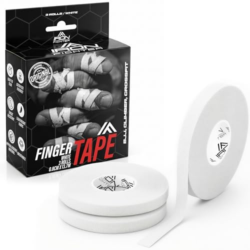 Finger Tape BJJ - Zinkoxid Fingertape Sport mit starkem Halt & leicht reißbar Klettertape Boulder Tapes für BJJ CrossFit Volleyball Sport | Daumen Tapes Hand Tape Pflaster Rolle | 3 Rollen