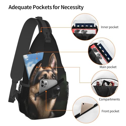 Morrales Sling German Shepherd para senderismo y uso diario miniatura 3