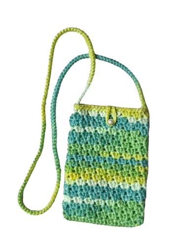 Image of Mobile phone Crochet sling bags for ladies- tightly knit with acrylic yarn.