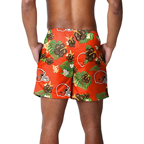 Image of FOCO NFL Mens NFL Team Logo Floral Hawaiian Swim Suit Trunks