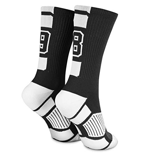 ChalkTalkSPORTS Custom Team Socks | Choose Your Number | Youth & Adult Performance Socks - Black2