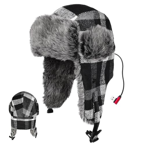 Bonnet Ushanka chauffant USB pour le vélo, la marche et la pêche